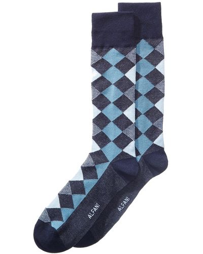 Alfani Diamond Dress Socks - Blue