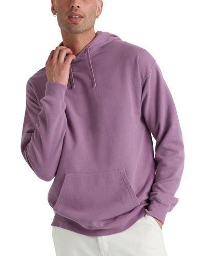 Hanes Garment Dyed Fleece Hoodie - Purple