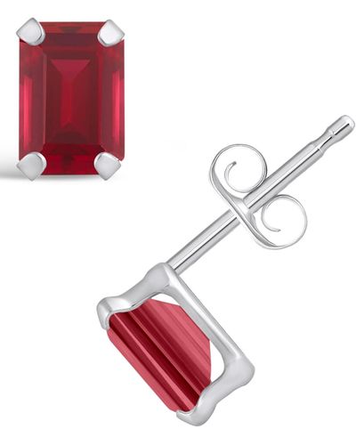 Macy's Gemstone Stud Earrings - Red