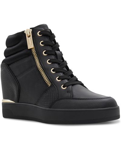 ALDO Ereliclya Lace-up Zip Wedge High-top Sneakers - Black