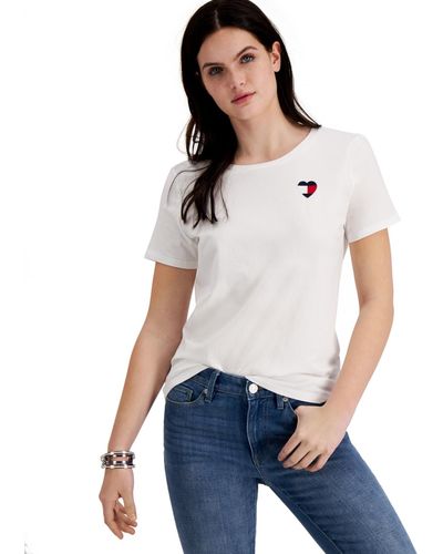 Tommy Hilfiger Embroidered Heart-logo T-shirt - White