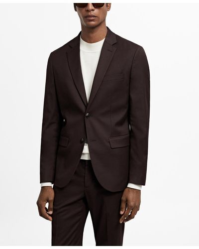 Mango Super Slim-fit Stretch Fabric Suit Blazer - Black