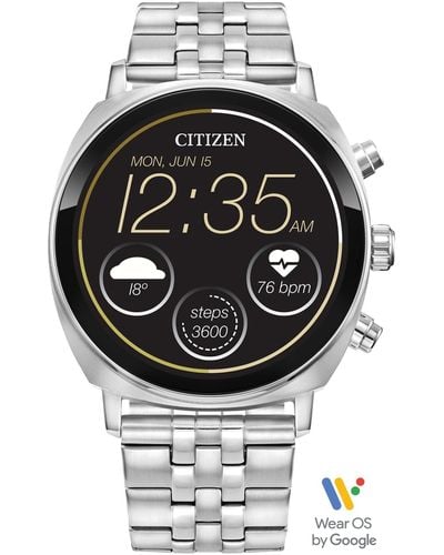 Citizen Cz Smart Wear Os Stainless Steel Bracelet Smart Watch 41mm - Gray