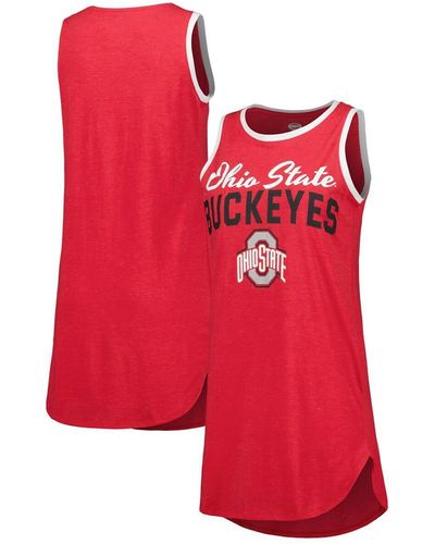 Concepts Sport Ohio State Buckeyes Tank Nightshirt - Red