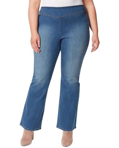 Jessica Simpson Trendy Plus Size Pull-on Flare Jeans - Blue
