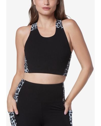 Marc New York Andrew Marc Sport Printed Cropped Tank Top - Black