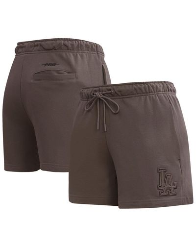 Pro Standard Los Angeles Dodgers Neutral Fleece Shorts - Brown