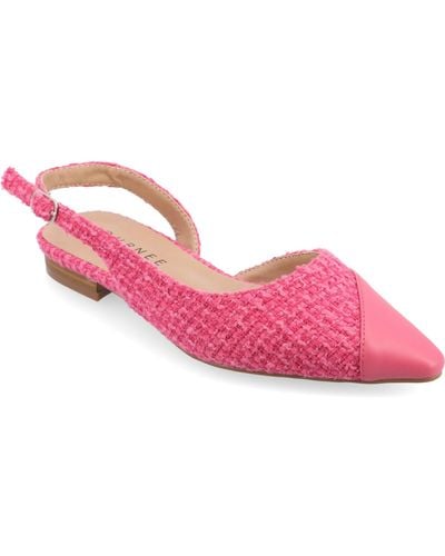 Journee Collection Daphnne Slingback Pointed Toe Flats - Pink