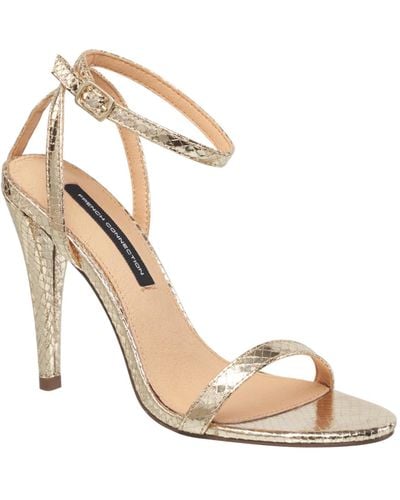 French Connection High Heel Stiletto With Adjustable Ankle Strap - Metallic