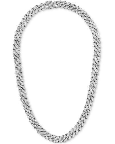 Macy's Cubic Zirconia Curb Link 22" Chain Necklace - Metallic