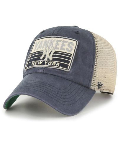 '47 New York Yankees Four Stroke Clean Up Trucker Snapback Hat - Blue