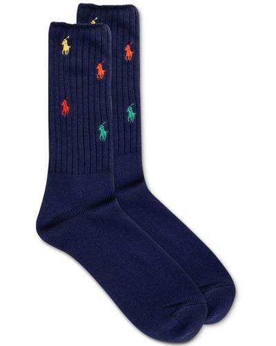 Polo Ralph Lauren Rainbow Pony Crew Socks - Blue