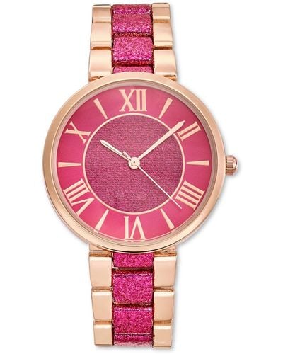 INC International Concepts Two-tone Bracelet Watch 36mm - Pink