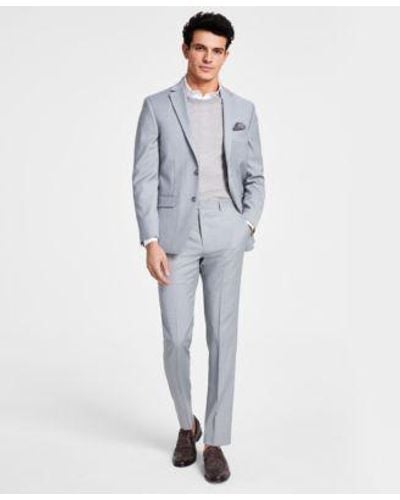 BarIII Skinny Fit Sharkskin Suit Separates Created For Macys - Blue