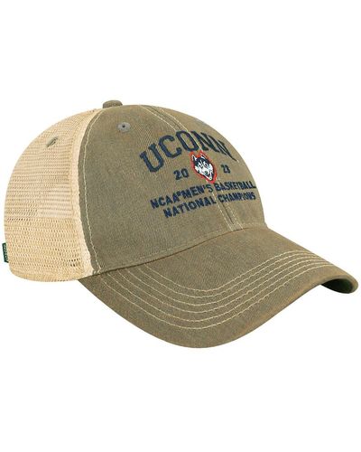Legacy Athletic Uconn Huskies 2023 Ncaa Basketball National Champions Arch Distressed Trucker Adjustable Hat - Natural