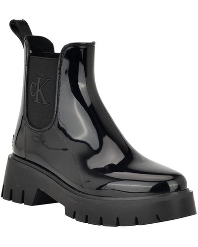 Calvin Klein Sisely Pull-on Lug Sole Logo Cold Weather Rain