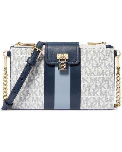 Leather crossbody bag Michael Kors Blue in Leather - 27274488