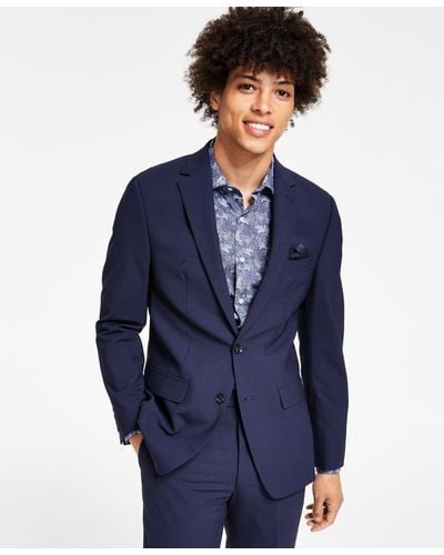 BarIII Skinny Fit Wrinkle-resistant Wool-blend Suit Separate Jacket - Blue