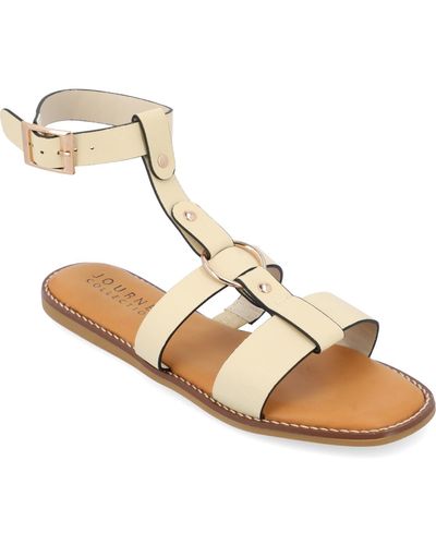 Journee Collection Eleanora T-strap Sandals - Metallic