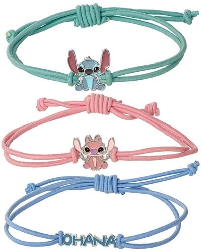 Disney Lilo And Stitch Fashion Stitch Cord Bracelet Set Of 3 - Multicolor