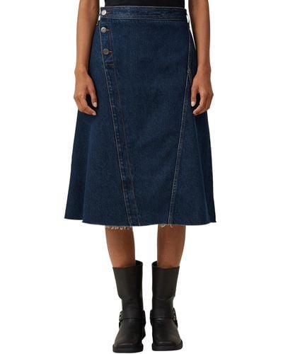 Cotton On Archer Denim Midi Skirt - Blue
