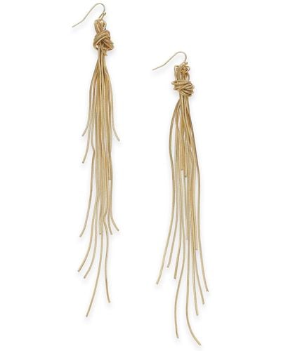 INC International Concepts Tone Knotted Multi-chain Linear Drop Earrings - White