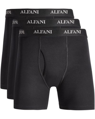 Alfani Regular-fit Solid Boxer Briefs - Black