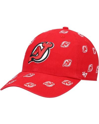 '47 '47 New Jersey Devils Confetti Clean Up Logo Adjustable Hat - Red