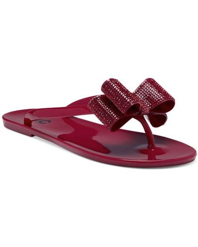INC International Concepts Madena Bow Jelly Sandals, Created For Macy's - Red