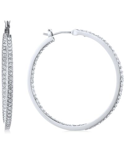 Givenchy Medium Pave Hoop Earrings 1-1/4" - Metallic