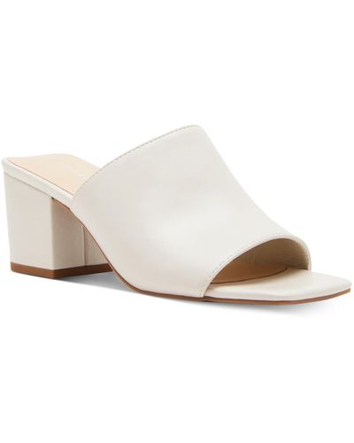 Madden Girl Taz Square-toe Block-heel Mules - White