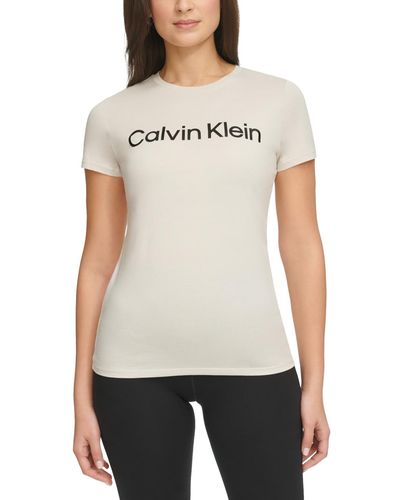 Calvin Klein Logo Graphic Short-sleeve Top - White