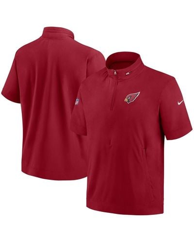 Nike Arizona S Sideline Coach Short Sleeve Hoodie Quarter-zip Jacket - Red