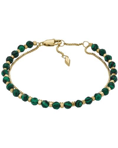Fossil All Stacked Up Malachite Beaded Bracelet - Green