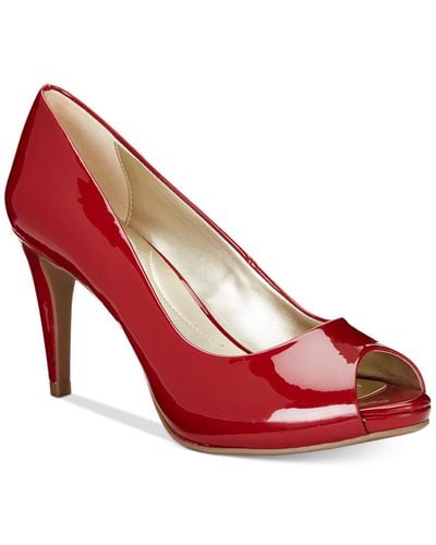 Bandolino Rainaa Peep Toe Platform Stiletto Dress Pumps - Red