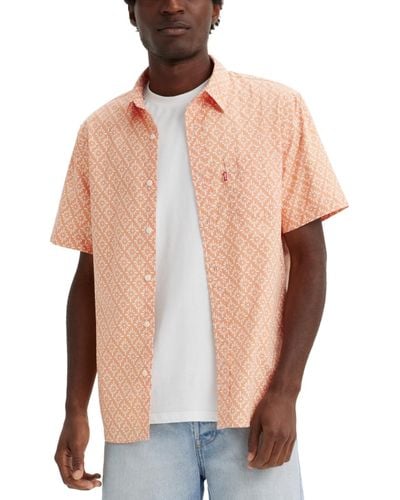 Levi's Classic 1 Pocket Short Sleeve Regular Fit Shirt - Pink