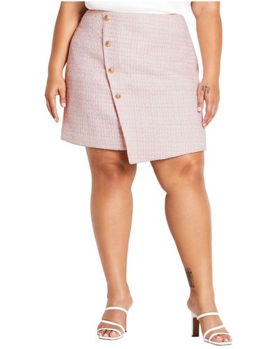 City Chic Plus Size Margot Skirt - Pink