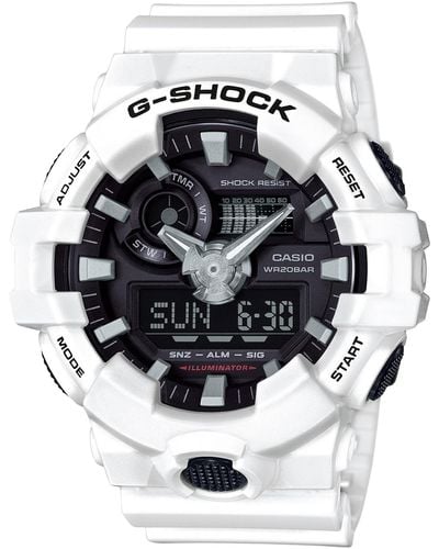 G-Shock Analog-digital White Resin Strap Watch 54mm Ga700-7a