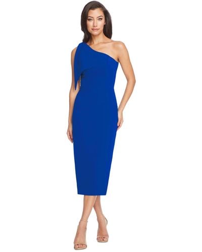 Dress the Population Tiffany Asymmetrical Midi Dress - Blue