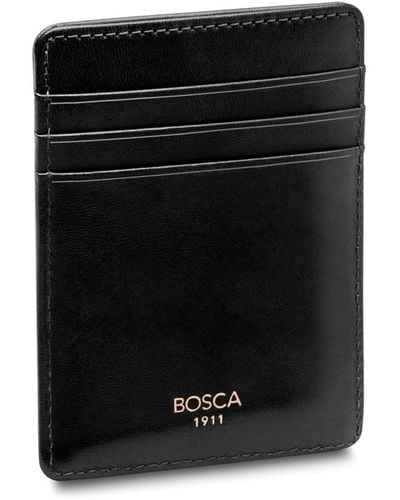 Bosca Old Leather Deluxe Front Pocket Wallet - Black