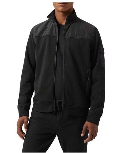 DKNY Brushed Back Tech Fleece Full Zip Track Jacket - Black