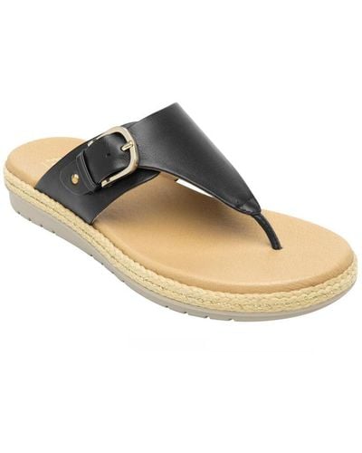 flexi ́s Leather Thong Sandals By - Black
