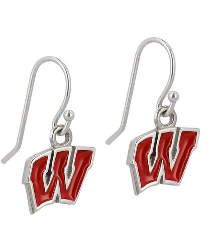 Dayna Designs Wisconsin Badgers Enamel Dangle Earrings - Red