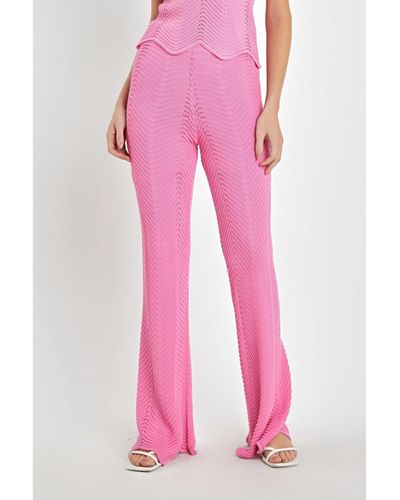 English Factory Crochet Knit Pants - Pink