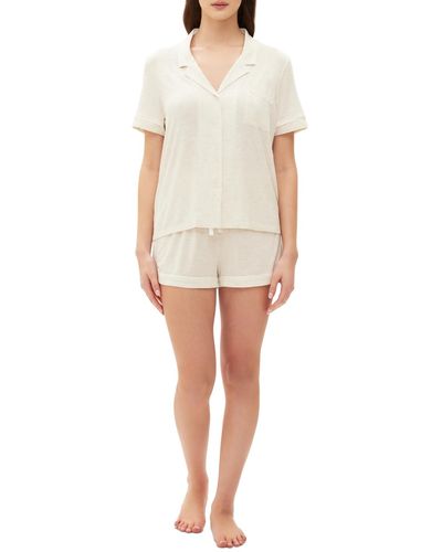 Gap 2-pc. Notched-collar Short Pajamas Set - White
