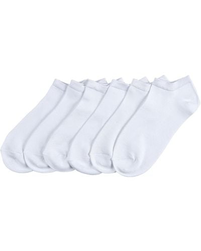 Hue 6 Pack Super-soft Liner Socks - White