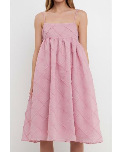 Endless Rose Textured Spaghetti Strap Maxi Dress - Pink