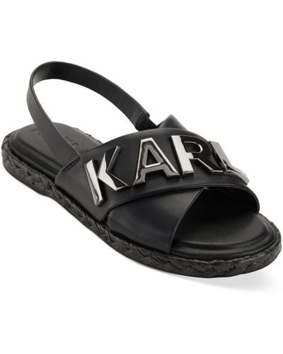 Karl Lagerfeld Charla Slingback Espadrille Sandals - Black