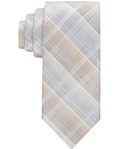 Calvin Klein Ombre Plaid Tie - White