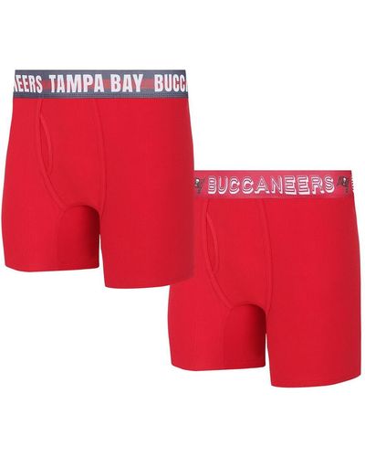 Concepts Sport Tampa Bay Buccaneers Gauge Knit Boxer Brief Two-pack - Red